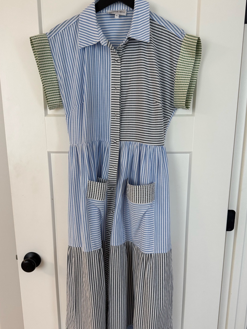 Hunter Bell Sarah striped shirt dress in croquet stripe